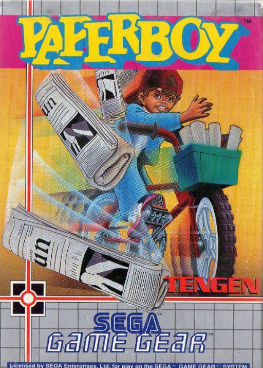 Paperboy box art for Sega Game Gear